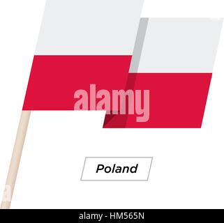Poland Ribbon Waving Flag Isolated on White. Vector Illustration. Stock Vector