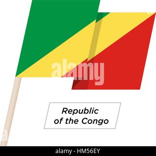 Republic of the Congo Ribbon Waving Flag Isolated on White. Vector Illustration. Stock Vector