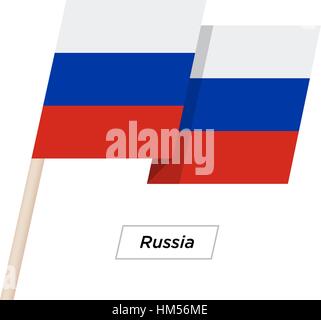 Russia Ribbon Waving Flag Isolated on White. Vector Illustration. Stock Vector