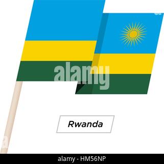 Rwanda Ribbon Waving Flag Isolated on White. Vector Illustration. Stock Vector