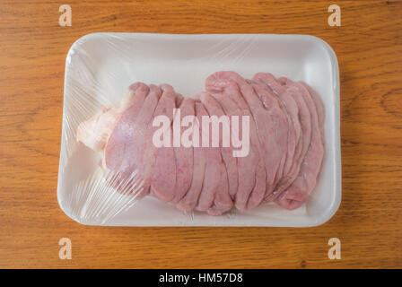 chitterlings fresh wood table background alamy