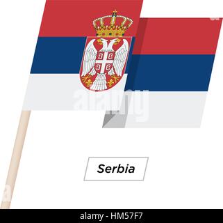 Serbia Ribbon Waving Flag Isolated on White. Vector Illustration. Stock Vector