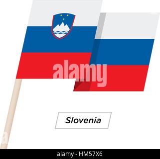 Slovenia Ribbon Waving Flag Isolated on White. Vector Illustration. Stock Vector