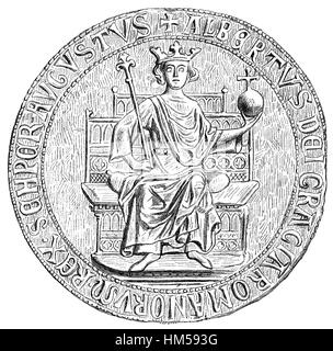 Seal of Albert I or Albrecht I. of Habsburg, 1255-1308, a Duke of Austria and Styria and King of Germany Stock Photo