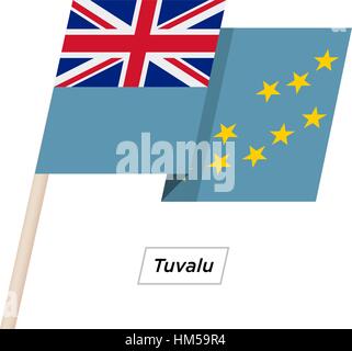 Tuvalu Ribbon Waving Flag Isolated on White. Vector Illustration. Stock Vector