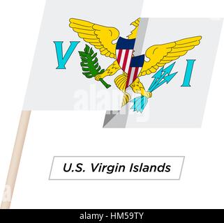 U.S. Virgin Island Ribbon Waving Flag Isolated on White. Vector Illustration. Stock Vector