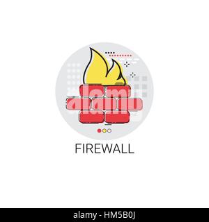 Firewall Data Protection Privacy Internet Information Network Security Icon Stock Vector