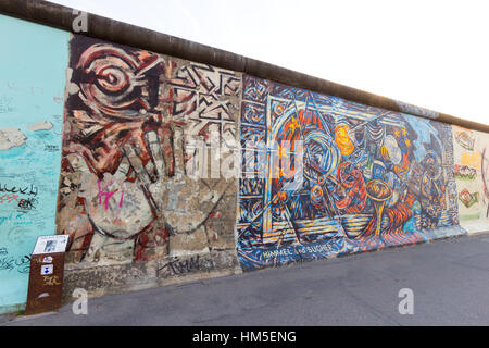 BERLIN - MAY 21: Fragment of the East Side Gallery on May 21,2014 in Berlin. It's a 1.3 km long part of original Berlin Wall which collapsed in 1989 a