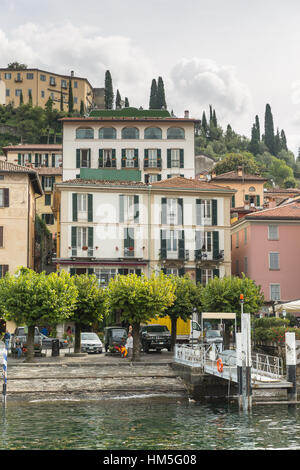 Landing jetty at Bellagio on Lake Como in Italy Stock Photo