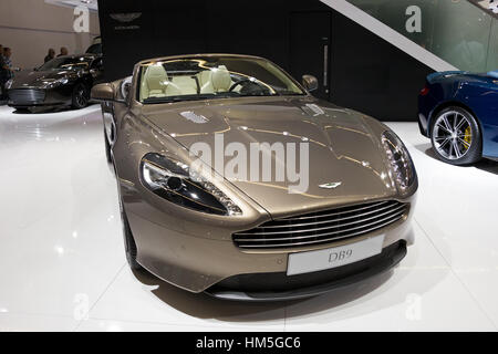 FRANKFURT, GERMANY - SEP 13: Aston Martin DB9 at the IAA motor show on Sep 13, 2013 in Frankfurt. More than 1.000 exhibitors from 35 countries are pre Stock Photo