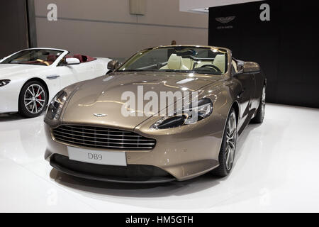 FRANKFURT, GERMANY - SEP 13: Aston Martin DB9 at the IAA motor show on Sep 13, 2013 in Frankfurt. More than 1.000 exhibitors from 35 countries are pre Stock Photo