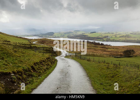 Lake Bala, also known as Llyn Tegid in Gwynedd, Wales. Stock Photo