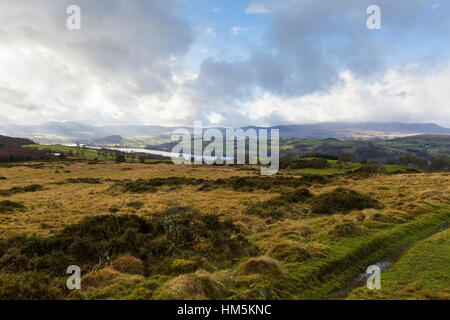 Lake Bala, also known as Llyn Tegid in Gwynedd, Wales. Stock Photo