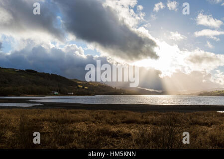 Lake Bala, also known as Llyn Tegid in Gwynedd, Wales. Stock Photo