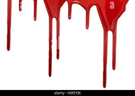 Blood stains isolated on a white background closeup Stock Photo