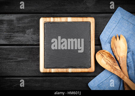 Slate board in a wooden frame Stock Photo