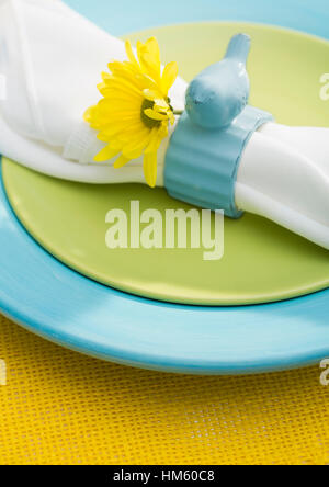 Napkin on plate Stock Photo