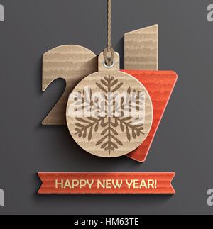 Creative happy new year 2017 design. Vector illustration Stock Vector