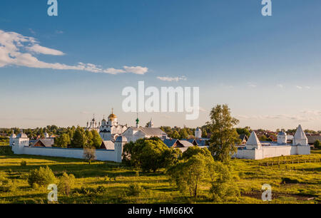 Convent of the Intercession or Pokrovsky monastery in the ancient town of Suzdal, Russia. Golden Ring of Russia. Stock Photo