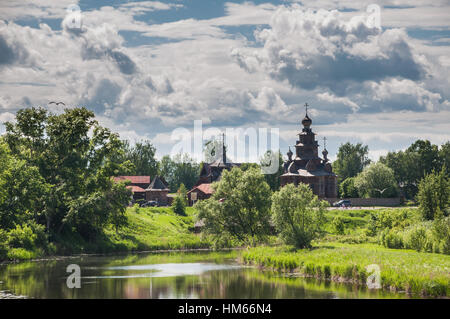 Museum of wooden architecture in Suzdal. Golden Ring of Russia. Stock Photo