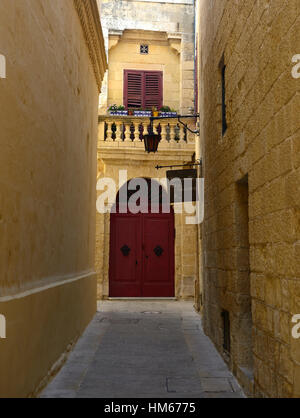 sign lead leading fontanella restaurant cafe Mdina Malta Old capital and the silent city side streets street Mediterranean Stock Photo