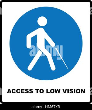 Access to Low Vision symbol. blindness line icon, outline vector logo illustration, linear pictogram isolated on white. Disabled sign for public place Stock Vector