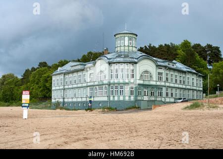 JURMALA, LATVIA - JUNE 2: Former bath house of E.Racene built during 1911-1916 on June 2, 2012 in Jurmala, Latvia. It was possible to take a bath with Stock Photo