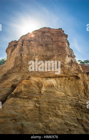 Sandstone bluff at McClures Beach, Point Reyes Stock Photo