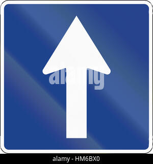 Road sign used in Spain - One-way road. Stock Photo