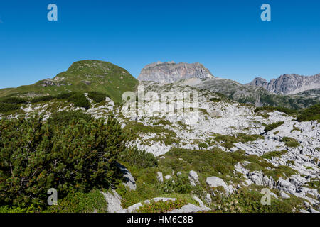 Karst landscape, Steinernes Meer and Rote Wand, Lechquellen Mountains, Vorarlberg, Austria Stock Photo