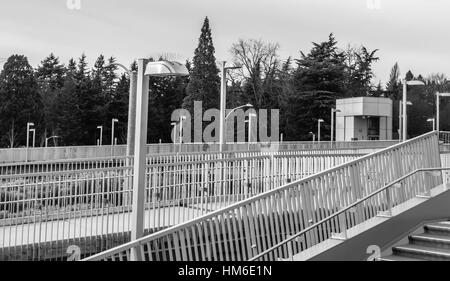 A view of modern lights and fences. Stock Photo