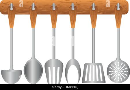Colorful rack utensils kitchen icon design, vector illustration Stock Vector