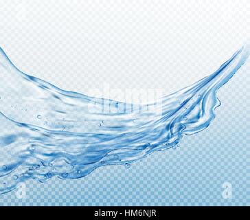 Transparent water splashes, drops isolated on transparent background. Vector illustration EPS10 Stock Vector