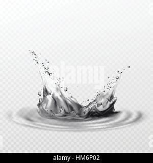 Black splashes on a transparent background. Vector illustration Stock Vector