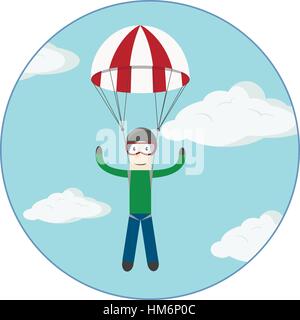 Man parachute extreme sport vector illustration Stock Vector