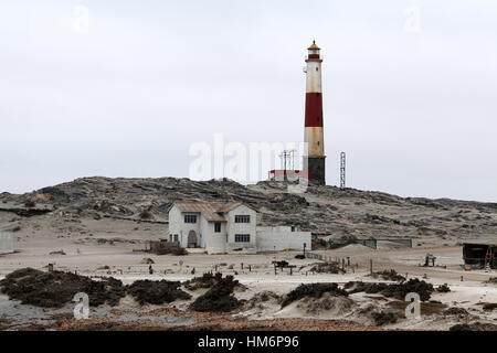 Lighthouse at Diaz Point on the Luderitz Peninsula in Namibia Stock Photo