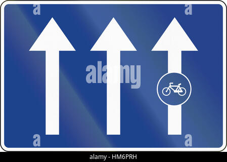 Road sign used in Spain - Bike path or cycle path attached to the road. Stock Photo