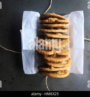 Overhead view of cookies on table Stock Photo