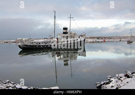 USHUAIA, AG - CIRCA JULY 2011 - Wreck in the bay in front of Ushuaia Stock Photo