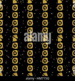 Geometric black and gold seamless pattern Stock Vector