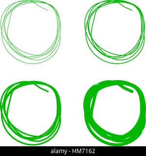 Set of Hand Drawn Scribble Circles, vector design elements Stock Vector