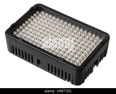 Video light for mounting on the reflex camera isolated on white Stock Photo