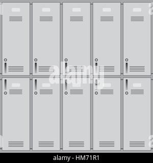 Private school lockers or gym of metal. Background closeup Stock Vector