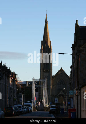 St Mary's Church and Greig Street Bridge Inverness Stock Photo