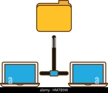 Shared documents data center related, vector illustration Stock Vector