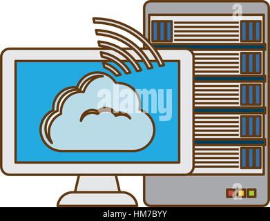 database hosting and tuning connecting image, vector illustration Stock Vector