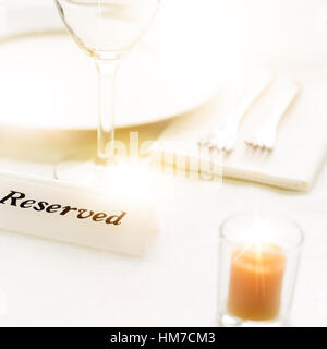 Close-up view of restaurant table setting Stock Photo