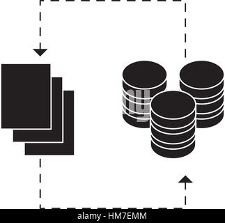 black distributed database icon image design, vector illustration Stock Vector