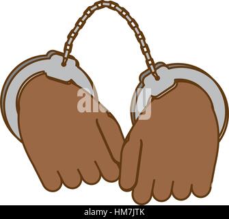 hand with handcuffs icon image, vector illustration Stock Vector