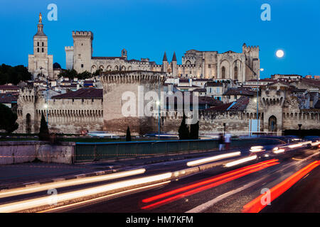 France, Provence-Alpes-Cote d'Azur, Avignon, Old town, street in foreground Stock Photo